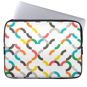 Housse Pour Ordinateur Portable Cool, moderne, coloré, géométrique circulaire tend