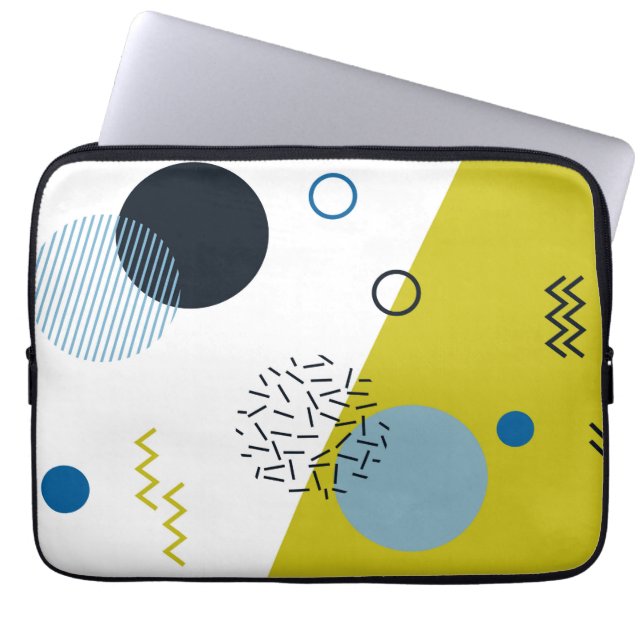 Housse Pour Ordinateur Portable Cool, tendance, moderne, vert Memphis (Devant)