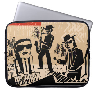 Housse Pour Ordinateur Portable cool vintage d'affiche du groupe de jazz avec trom