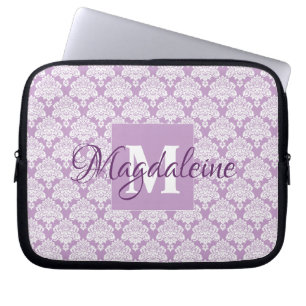 Housse Pour Ordinateur Portable Coque d'ordinateur portable Lavender Damask avec m