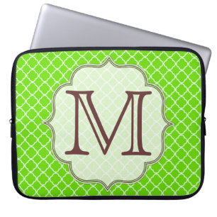 Housse Pour Ordinateur Portable Coque d'ordinateur portable Lime Green Quarterfoil