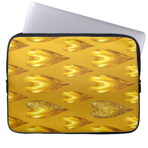 Housse Pour Ordinateur Portable Coque d'ordinateur portable Luxe Gold Hearts