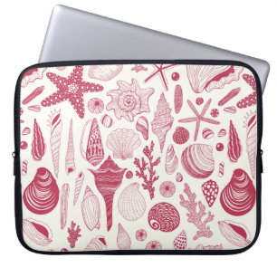 Housse Pour Ordinateur Portable Coquillages à Viva Magenta - Couleur de l'année 20