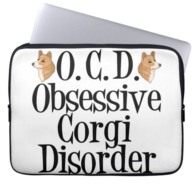 Housse Pour Ordinateur Portable Corgi drôle (Devant)
