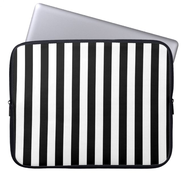 Housse Pour Ordinateur Portable Cornwall flag stripes black white line pattern sym (Devant)