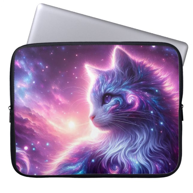 Housse Pour Ordinateur Portable Cosmic Galaxy Mystical Feline Celestial (Devant)
