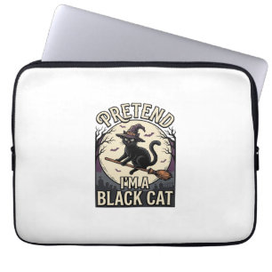 Housse Pour Ordinateur Portable Costume de chat noir vintage Halloween sorcière ch