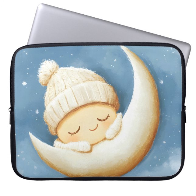 Housse Pour Ordinateur Portable Cosy Knit Nap Creson Moon (Devant)