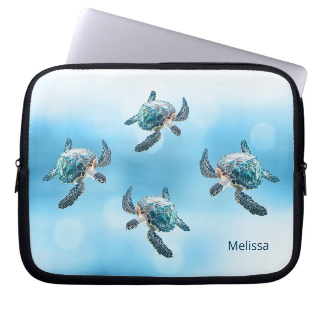 Housse Pour Ordinateur Portable Côte des tortues 3D (Devant)