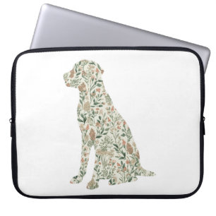 Housse Pour Ordinateur Portable Cottage Fleur Sauvage Labrador Retriever Vert Saug