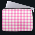 Housse Pour Ordinateur Portable Cottagecore En vichy rose<br><div class="desc">Pique-nique printanière moderne,  avec motif tartan en vichy plaid aux couleurs chaudes rose et blanc.</div>