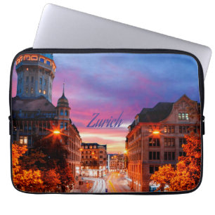 Housse Pour Ordinateur Portable Coucher de soleil suisse de Zurich