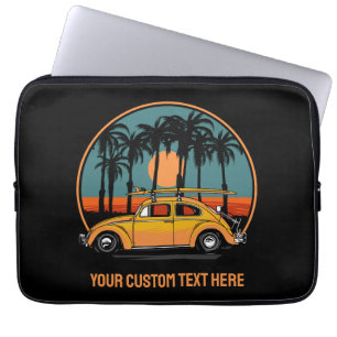 Housse Pour Ordinateur Portable Coucher de soleil Tropical de texte personnalisé