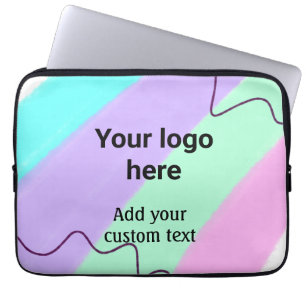 Housse Pour Ordinateur Portable Couleur pastel simple ajoutez votre logo texte per