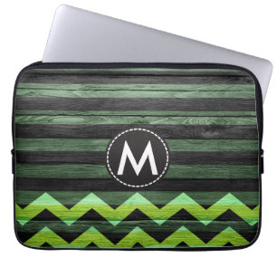 Housse Pour Ordinateur Portable Couleur vintage Chevron Stripes Wood #12