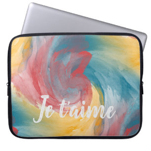Housse Pour Ordinateur Portable Couleurs en cravate-coloris Gras Peinture en Aquar