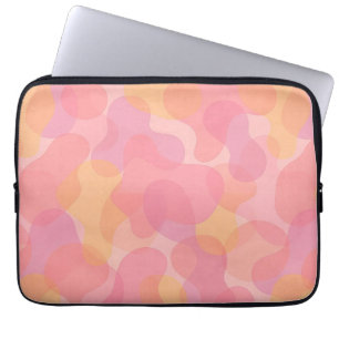 Housse Pour Ordinateur Portable Couleurs roses rétro Formes abruptes Motif d'art