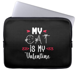 Housse Pour Ordinateur Portable Couple Art My Cat Is My Valentine