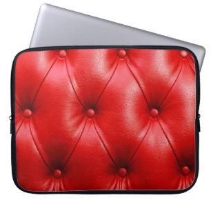 Housse Pour Ordinateur Portable Coussin rouge texture cuir