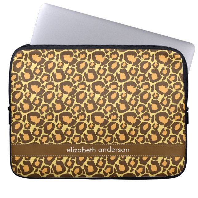Housse Pour Ordinateur Portable Coutume de motif de léopard (Devant)
