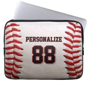 Housse Pour Ordinateur Portable Couture de baseball classique Nom et numéro person