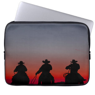 Housse Pour Ordinateur Portable cowboy au coucher du soleil