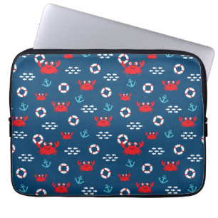 Housse Pour Ordinateur Portable Crabe avec bouée de sauvetage