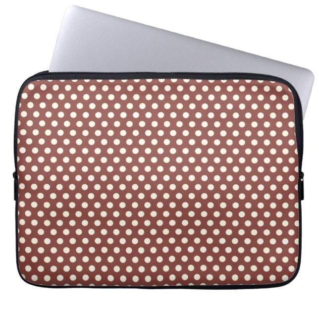 Housse Pour Ordinateur Portable Cranberry et White Polka Dot (Devant)