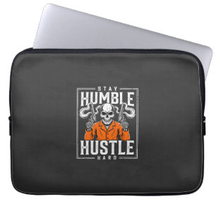 Housse Pour Ordinateur Portable Crâne d'Halloween Reste Humble Travaille Dur