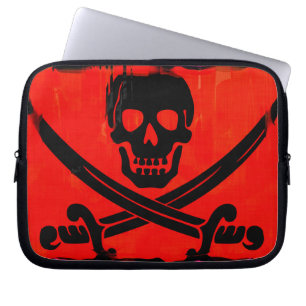 Housse Pour Ordinateur Portable Crâne pirate et coupes croisées Art Déplaisant