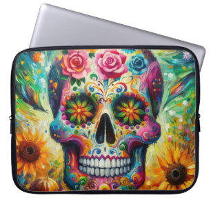 Housse Pour Ordinateur Portable Crâne sucre Dia De Los Muertos Jour des Morts