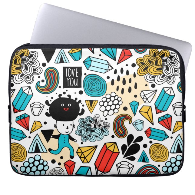 Housse Pour Ordinateur Portable Crazy head (Devant)