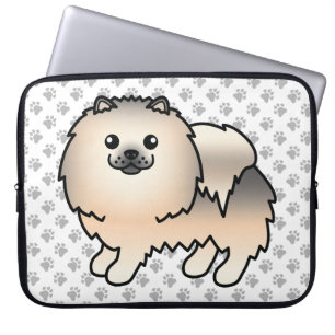 Housse Pour Ordinateur Portable Cream Sable Poméranien Cartographie Chien & Pws