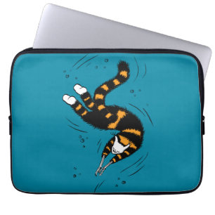 Housse Pour Ordinateur Portable Créature amusante des chats Squelette Mains Nager