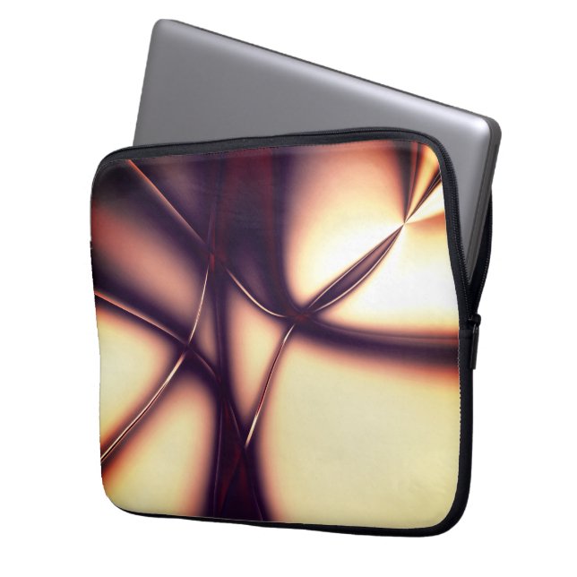 Housse Pour Ordinateur Portable Crème beige brûlée sous une ligne claire ressemble (devant gauche)