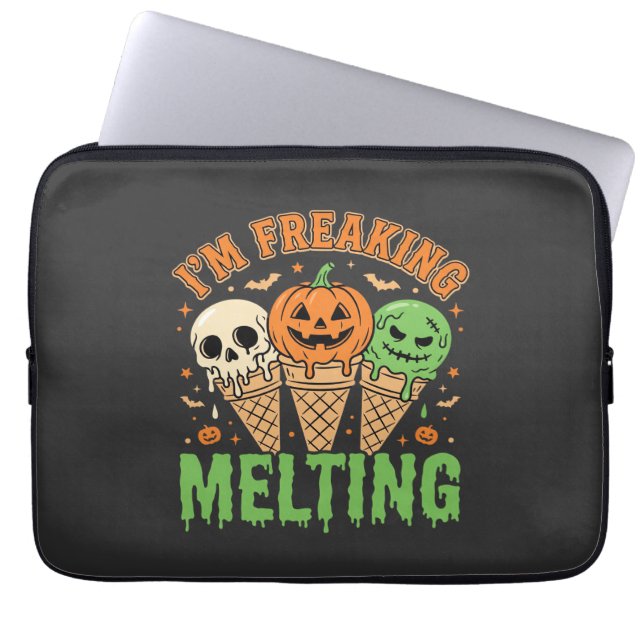 Housse Pour Ordinateur Portable Crème Glacée Fondante Halloween (Devant)