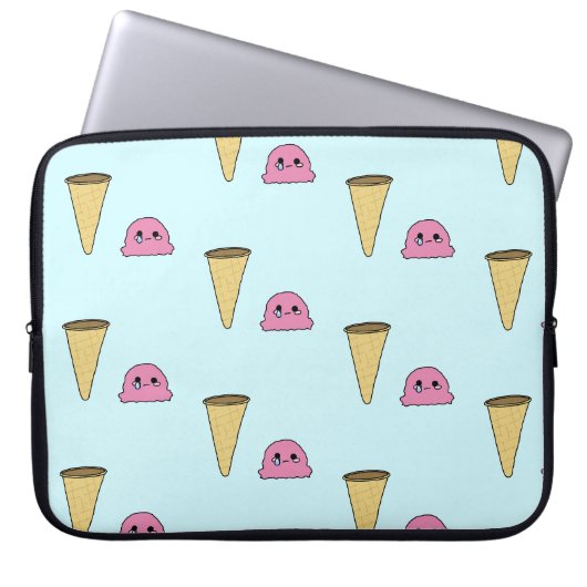 Housse Pour Ordinateur Portable Crème glacée renversée (Devant)