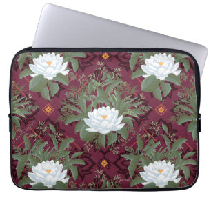 Housse Pour Ordinateur Portable Crimson Lotus Elegance Motif - Le Lotus Blanc