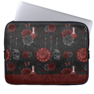 Housse Pour Ordinateur Portable Crimson magique Zodiac Rose de crâne gothique ro