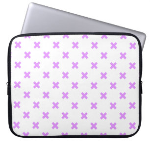 Housse Pour Ordinateur Portable Crochets Lilac sur blanc