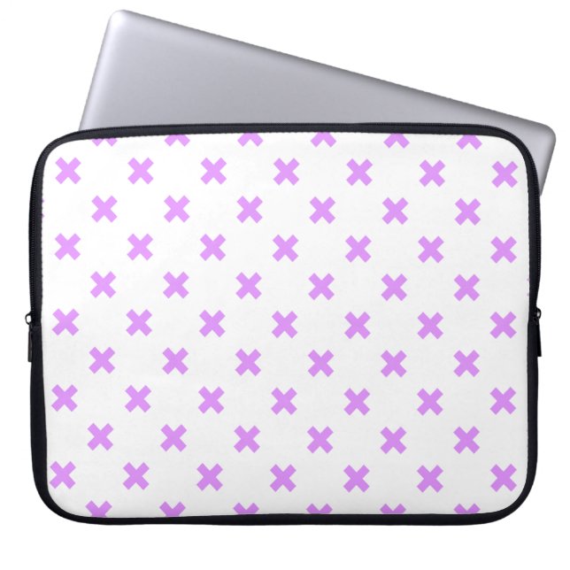 Housse Pour Ordinateur Portable Crochets Lilac sur blanc (Devant)