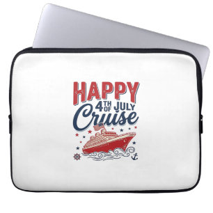 Housse Pour Ordinateur Portable Croisière vintage patriotique du 4 juillet Happy_1