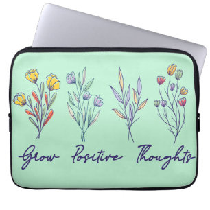 Housse Pour Ordinateur Portable Croissance des pensées positives Fleur sauvage Flo