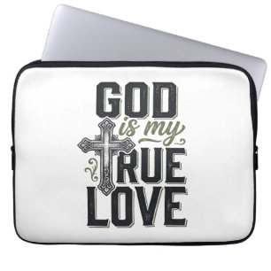 Housse Pour Ordinateur Portable Croix Chrétienne Dieu Est Mon Véritable Amour Vect