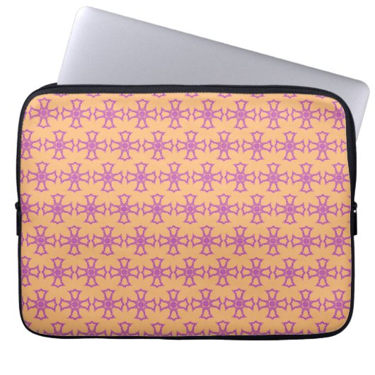 Housse Pour Ordinateur Portable Croix chrétienne rose (Devant)