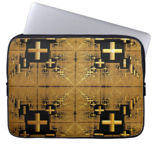 Housse Pour Ordinateur Portable Croix d'or fractée