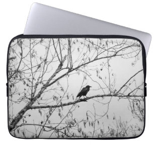 Housse Pour Ordinateur Portable Crow dans un Birch Tree