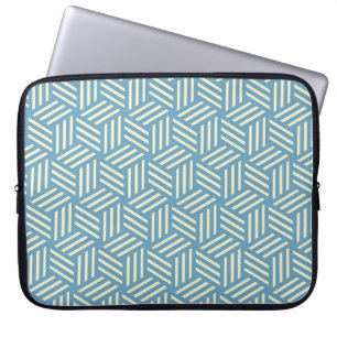Housse Pour Ordinateur Portable Cubes d'illusion optique Abstraite rétro Motif ble