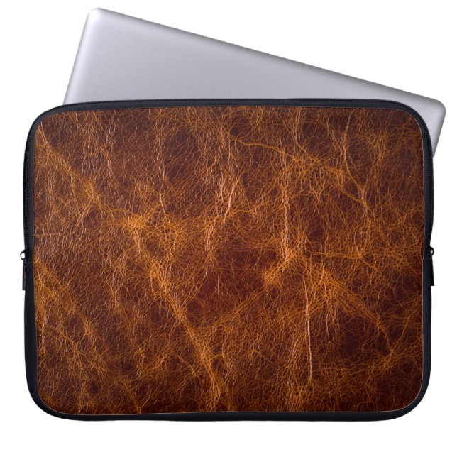 Housse Pour Ordinateur Portable cuir Brown textureleather, texture, arrière - plan (Devant)