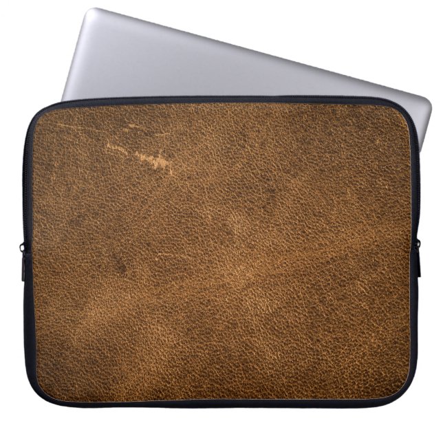 Housse Pour Ordinateur Portable Cuir Brown vieilli : Texture classique (Devant)
